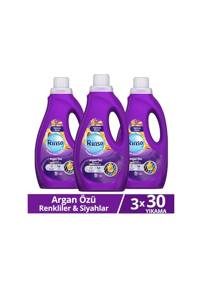 Rinso Sıvı Çamaşır Deterjanı Komple Bakım Serisi Argan Özü Renkliler Ve Siyahlar Için 1.5 L X3 Diğer