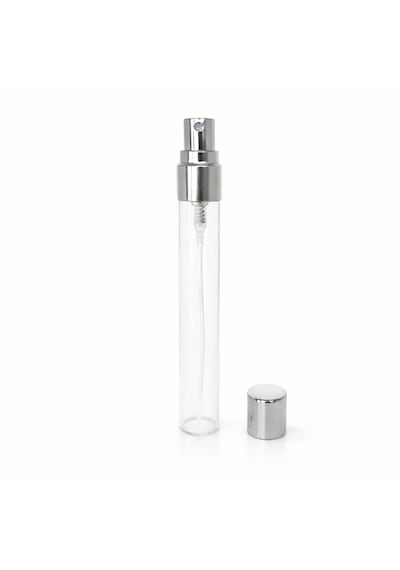 50 Adet Boş Cam Parfüm Şişe, 10 Ml, Vidalı, Şeffaf, Gold-silver Metal Valf Ve Kapaklı