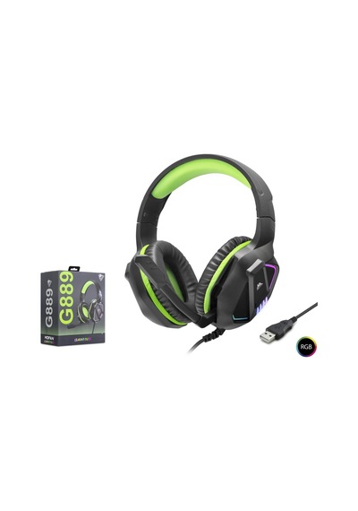 Kulaklik Usb Rgb - Si Yah/yeşil G889