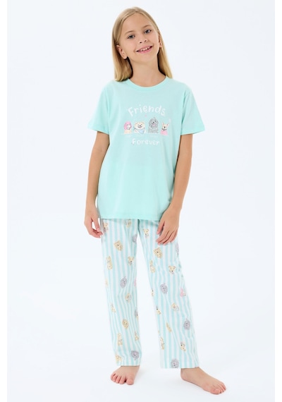 Rolypoly Kız Çocuk Yeşil Pijama Takım Rp3810-c-v2 Yeşil