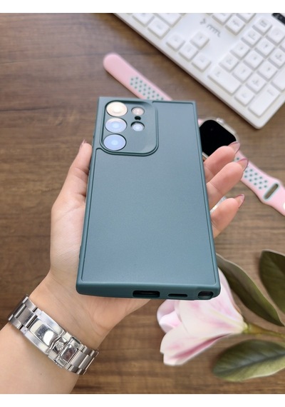 Samsung Galaxy S25 Ultra Uyumlu Kamera Korumalı Darbeye Dayanıklı Renk Atmayan Keep Silikon Kılıf Haki