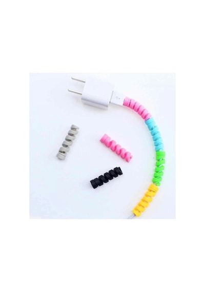 Micro Usb - Type C - İphone Lightning Kablo Spiral Kablo Koruyucu Pembe 1 Adet