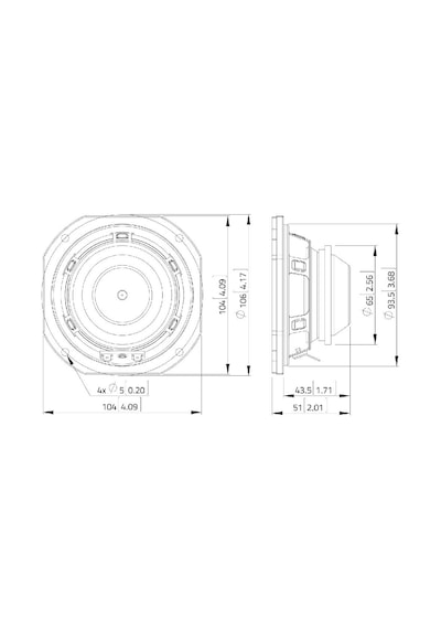 Lavoce Fsn041.00 Full Range Çıplak Hoparlör 4'' 80 Watt