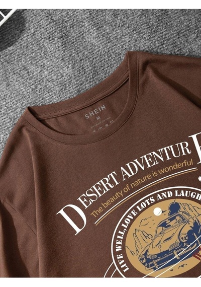 Flood Of Style Kadın Kahverengi Desert Bisiklet Yaka Tshirt