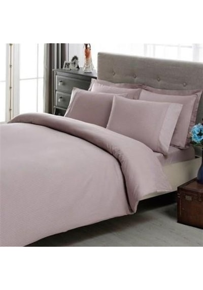 Taç Premium Basic Stripe Lila Çift Kişilik Nevresim Takımı Lila