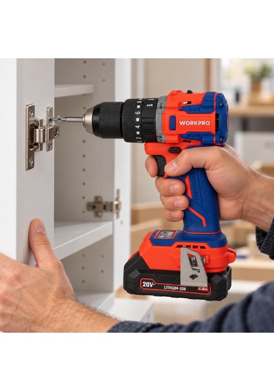 Workpro Wp390019 20volt 2.0ah Li-ion 65nm. Çift Akülü Kömürsüz Profesyonel Şarjlı Darbeli Matkap
