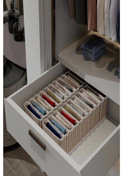 11 Bölmeli Dolap Ve Çekmece Içi Düzenleyici Akordiyon Organizer M-00500 1 Adet Diğer