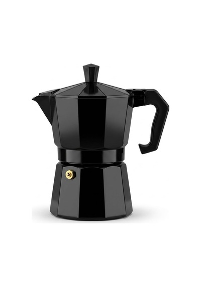Deconox Siyah Moka Pot 3 Fincanlık Moka Kahve Cezvesi, 180 Ml Alü