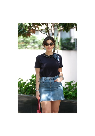 Gigi Wardrobe Navy Muse Tişört Lacivert Lacivert