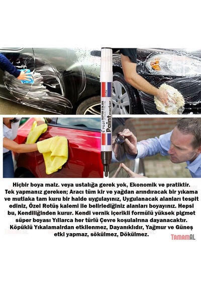 Marvy Araç Kaporta Rötuş Sarı Boya Kalemi (Çok Kaliteli) Japon