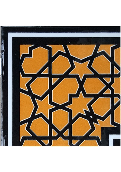 Armada Çini 10x10 Cm Ksk 72 Sarı Türkmen Yıldızı Çini Bordür Köşe