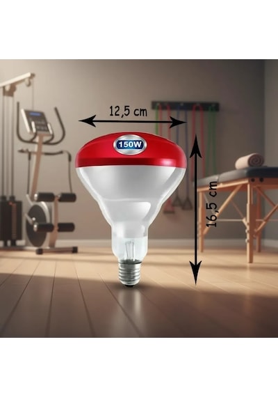 150w Kızılötesi İnfrared Isıtıcılı Fizik Tedavi Lambası Kırmızı Işık E27 Kalın Duy