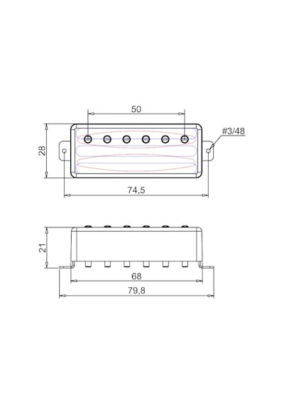 Artec Mini Lp Series Mvdc Ceramic Bar Magnet Bridge Humbucker Manyetik Cr-b