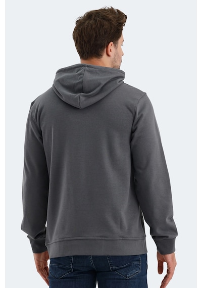 Slazenger Onca Erkek Kanguru Cepli Kapüşonlu Koyu Gri Sweatshirt Koyu Gri