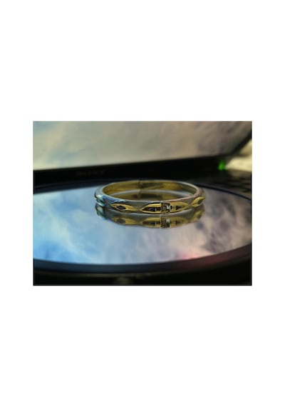 Aurelia Twist Pearl 24k Parıltılı Dokulu Çelik Bileklik Mavi