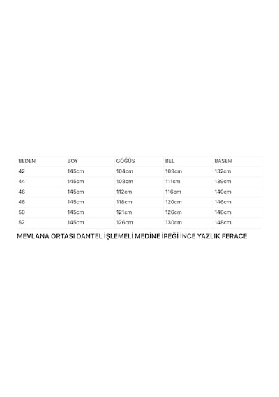 Eslemnur Gündelik Hac Ve Umrelik Mevlana Ortası Işlemeli Ferace Krem