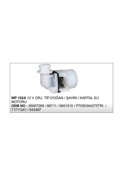Cam Su Motoru 12V Dogan Sahin Kartal Slx 504629169