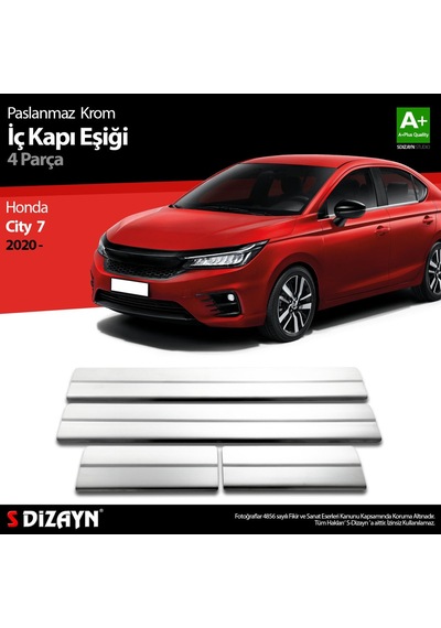 S-Dizayn Honda  City Krom İç Kapı Eşiği 4 Prç. 2020 Üzeri