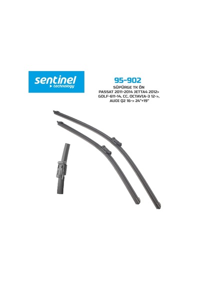 Sentinel Audi Q2 Jetta 4 Golf 6 Passat Cc Octavia 3 Orijinal Silecek 600-480mm