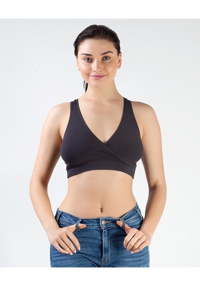 Shonadae Shonadae Kruvaze Sporcu&Emzirme Sütyeni (257594254) Siyah