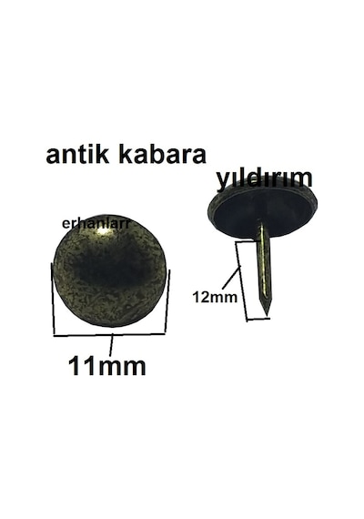 Kabara Raptiye Antik Renk 1000 Li Paket 1.kalit