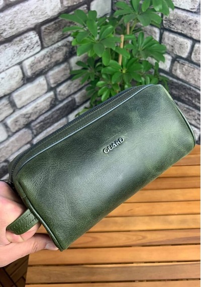 Guard Antik Yeşil Hakiki Deri Unisex El Çantası // Grd260225wt1474 Çok Renkli