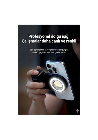 Işık Bluetooth Manyetik Telefon Yapıştırma Kavrama Halka Dolgu Işığı İle Magsafe Selfie Klips