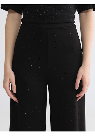 Lcw Modest Siyah Soft Touch Taşlı Kadın Eşofman Altı