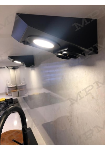 Mutfak TezgahDolap Altı 3W Led Aydınlatma Siyah Çift Priz Metal 6500K Beyaz