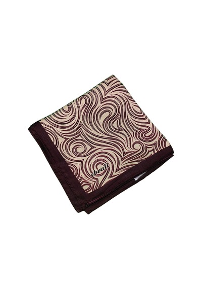 Mim Eşarp Ebruli Jan Jan Spiral Desenli Eşarp 90x90 Cm Gold - Siyah