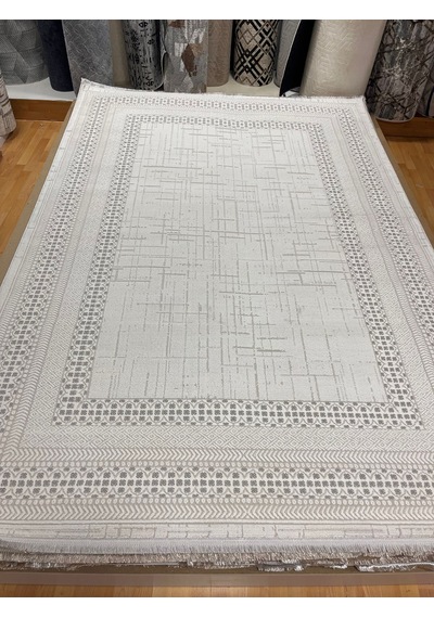 Bertuğ Halı Ada Serisi 06 Salon Oturma Odası Halısı 200x290 6m2 Gri -Krem