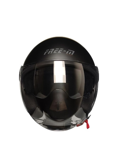 Motosiklet Yarım Kask Camlı Ce Onaylı Güneş Vizörlü Motor Kaskı Moon Sİyah