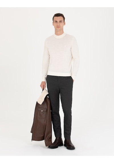 Pierre Cardin Erkek Ekru Triko Kazak 50270049-vr019 Ekru
