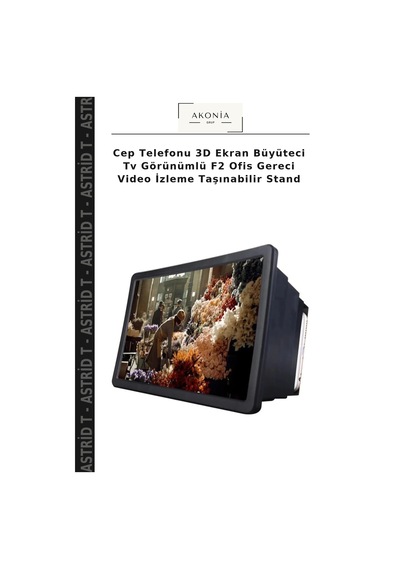 Cep Telefonu 3d Ekran Büyüteci Tv Görünümlü F2 Ofis Gereci Video İzleme Taşınabilir Stand