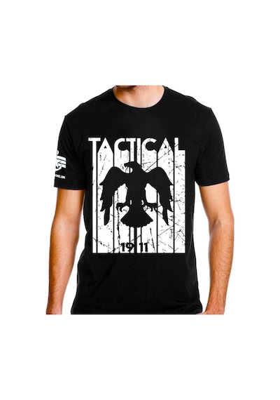 Alfa Giyim Tactical Kartal Baskılı Tişört Siyah