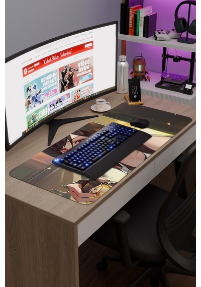 Final Fantasy Kaymaz Dikişli Kauçuk Oyuncu Mousepad V1 - 90x40 Xxl Gaming Mouse Pad Fare Altlığı