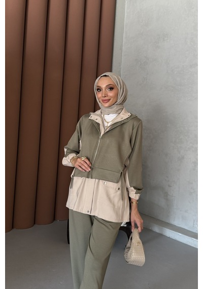 Riella Butik Alya Tesettür Takım Haki
