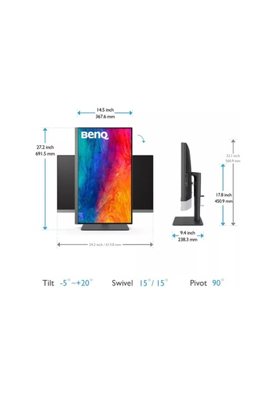 Benq 27'' Ips Designvue Pd2706u 5ms 60hz Hdmı-dp Typec Pivot Profesyonel Fotoğrafçı Ve Tasarımcı Monitörü 3840x2160