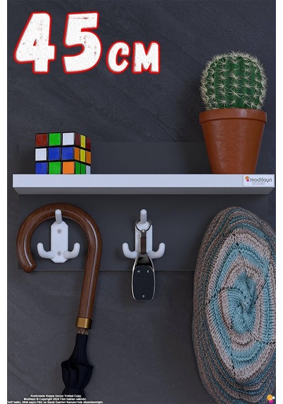 Kedi 9 Kancalı Hol Askısı 3'lü Set 41,4x19 Cm - Şık Tasarım, Çok Amaçlı Düzenleyici Ve Yer Tasarrufu Gri