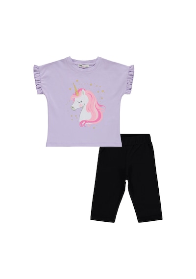 Civil Girls Unicorn Baskılı 2-5 Yaş Takım - Lila