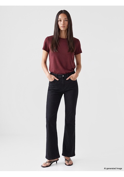 Lcw Everyday Bordo Soft Touch Kadın Tişört