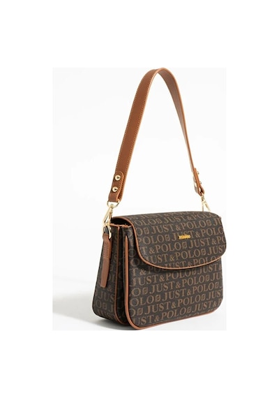 Just Polo Kadın Baskılı Ayarlanabilir Askılı Şık Ve Lüks El & Omuz Çantası Shoulder Bag Kahverengi - Taba