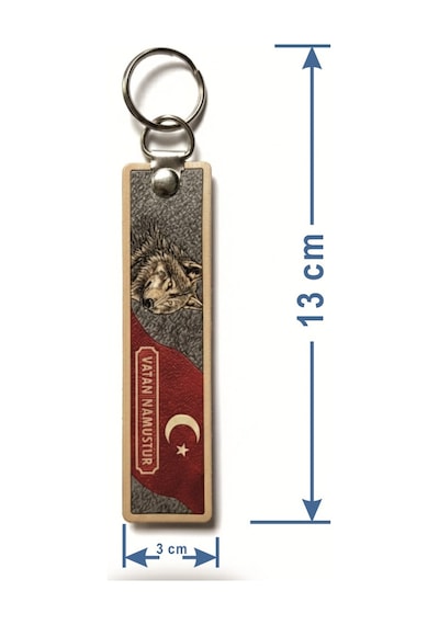 Tpu Çift Taraflı Anahtarlık - Kurt - Vatan Namustur Çok Renkli