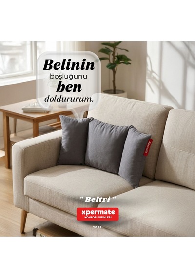 Beltri Bel Destek Yastığı Üç Bölümlü Bel Sırt Destek Minderi Yıkanabilir Ofis Araç Koltuk Yastığı Gri