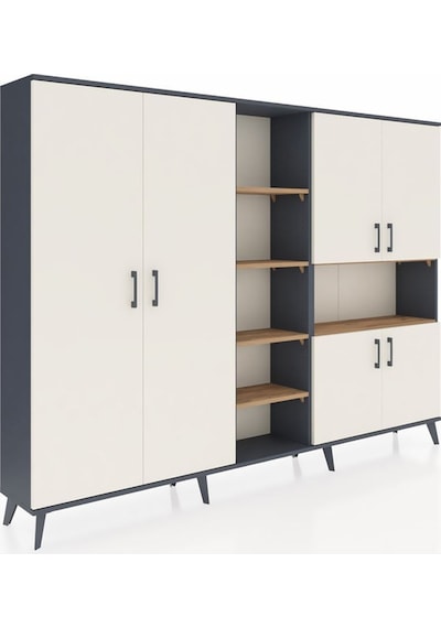 Arges Dolap 13 Raflı 6 Kapaklı 220x30x163 Antrasit-aytaşı/çam Aytası/atlas Çam - Antrasıt Arges Dolap 13 Raflı 6 Kapaklı 220x30x163 Antrasit-aytaşı/çam Aytası/atlas Çam - Antrasıt