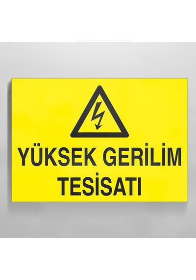 Yüksek Gerilim Tesisatı Uyarı Levhası 30x40cm