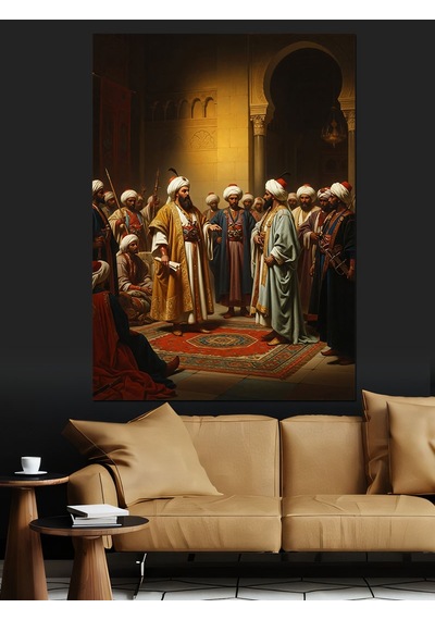 Ahşap Tablo Osmanlı Sarayı İbadet Sahnesi