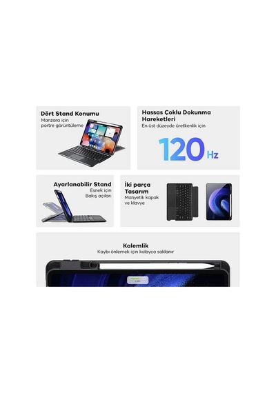 Dux Ducıs Samsung Uyumlu Galaxy Tab S8+ / S7+ / S7 Fe İçin Ayrılabilir Bluetooth Klavye Touchpad Pu Deri Kılıf- 5775 Arka Kapak
