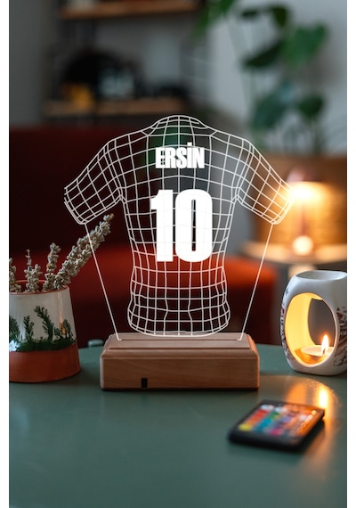 Futbol Sevenlere Hediye Tasarım 3D Led Forma Gece Lambası Futbol Sevenlere Hediye Tasarım 3D Led Forma Gece Lambası