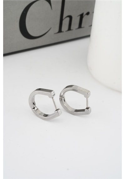 Kadın 316 L Paslanmaz Çelik 1.8 CM Oval Model Küpe 99258137